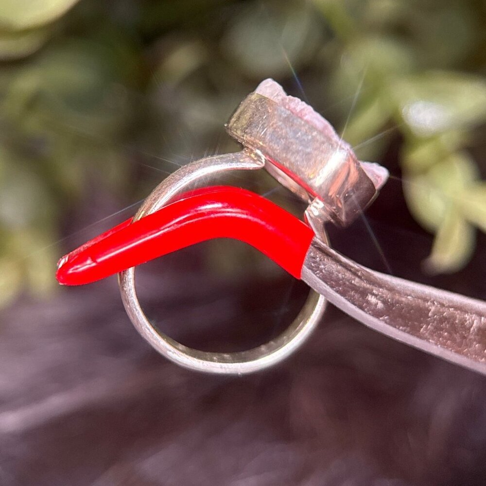 Silver 925 Raw Stone Ring - image 5